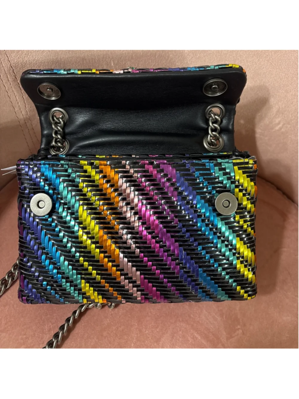 Kurt Geiger Kensington Rainbow Woven Purse Mini